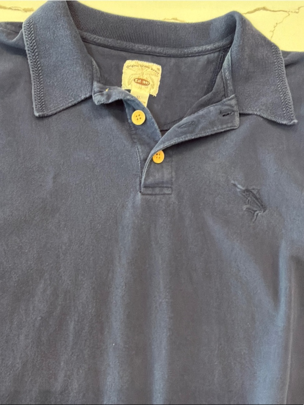Vintage Original Island Sport XL Navy Polo with Embroidered Polo Player Thick